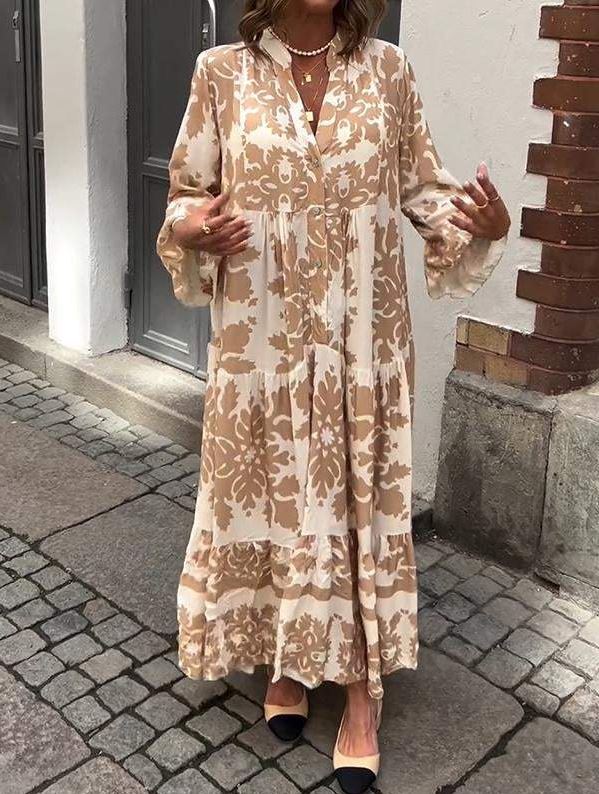 Stylish V-Neck Maxi Dress