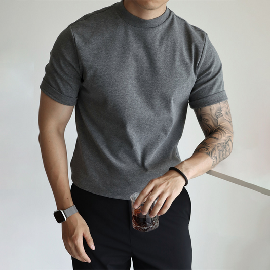 Men's Cotton Half Turtleneck T-Shirt 3-Pack